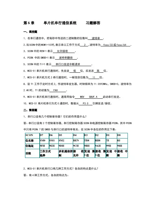 第06章-单片机串行通信系统-习题解答