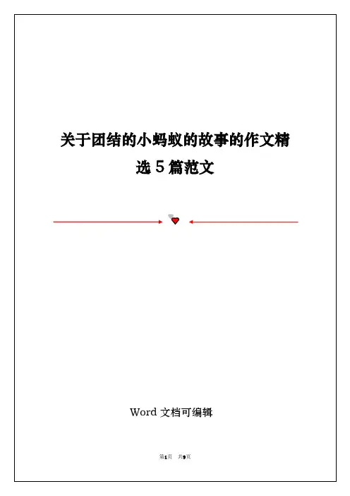 关于团结的小蚂蚁的故事的作文精选5篇范文