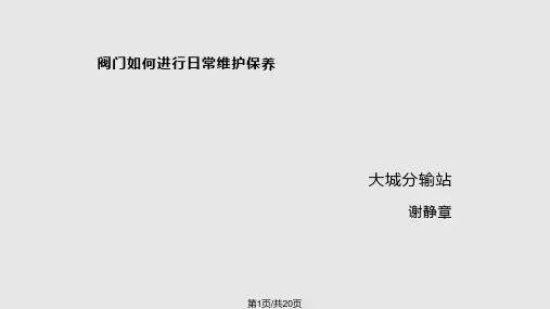 阀门如何进行日常维护保养PPT课件