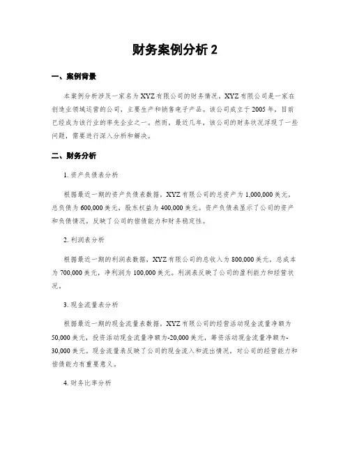 财务案例分析2