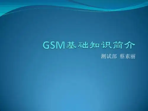GSM基础知识简介