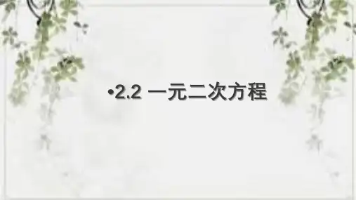 一元二次方程的解法课件浙教版数学八年级下册2