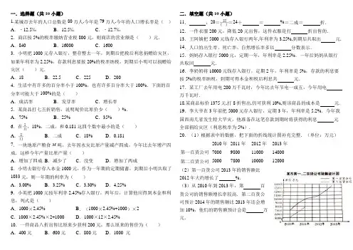 六年级数学下册试题-2020-2021学年人教版小学《第2章 百分数(二)》单元测试题(含解析)