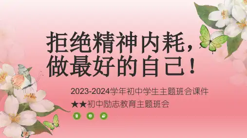 2023-2024学年初中学生主题班会 拒绝精神内耗,做最好的自己  课件 (共24张PPT)