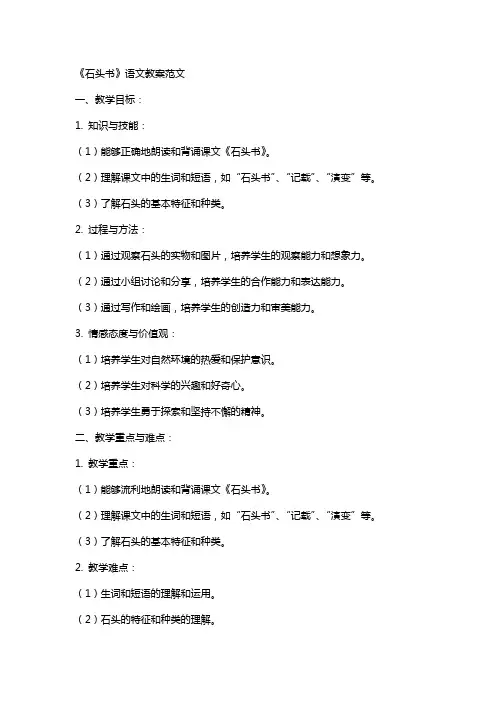 《石头书》语文教案范文