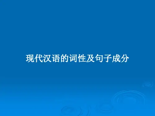 现代汉语的词性及句子成分PPT教案