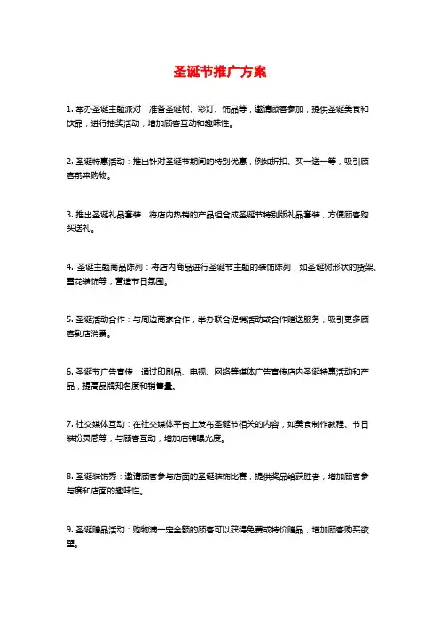 圣诞节推广方案