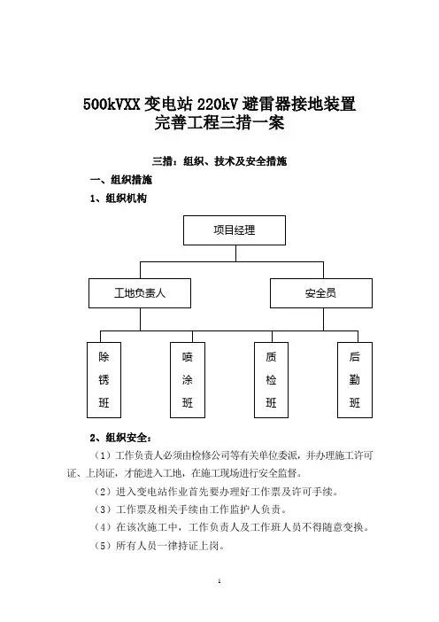 500kVXX变电站220kV避雷器三措一案
