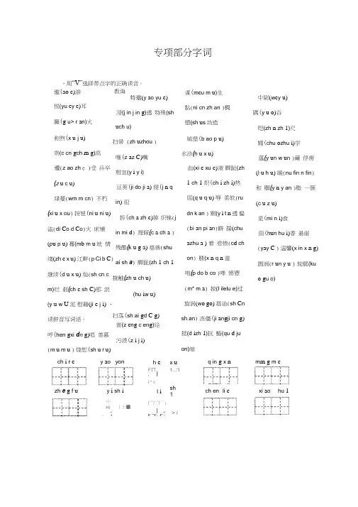 四年级语文-小学四年级语文专项复习《字词》(配湘教版