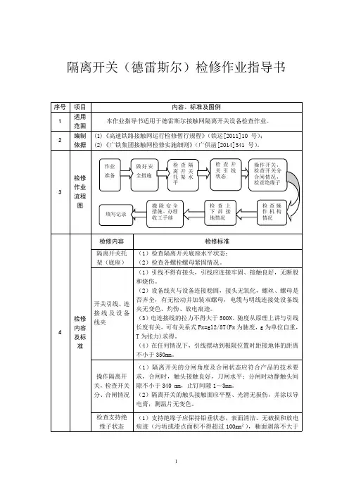 高速铁路接触网隔离开关作业指导书(德雷斯尔)