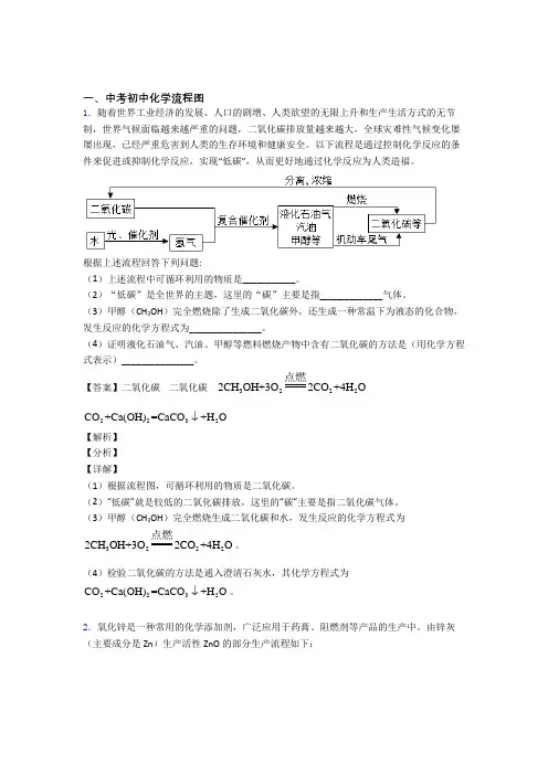 2020-2021中考化学—流程图的综合压轴题专题复习含答案