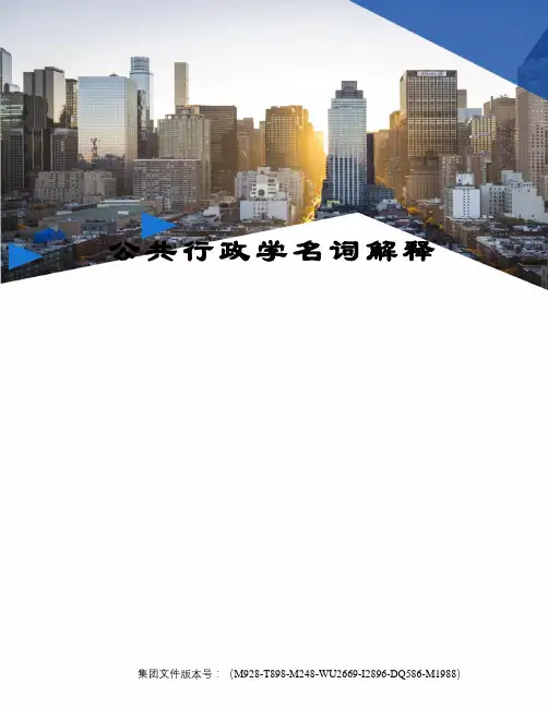 公共行政学名词解释