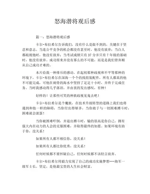 怒海潜将观后感
