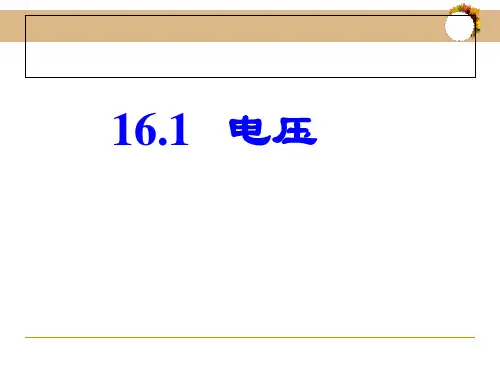人教版物理九年级全一册16.1电压 课件