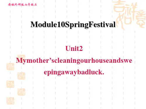 外研版七年级上册英语Module 10 Unit 2 My mother's cleaning