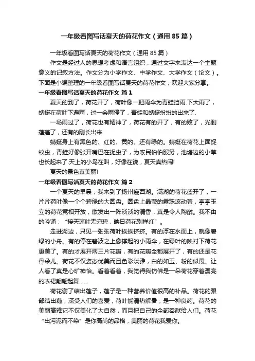 一年级看图写话夏天的荷花作文（通用85篇）