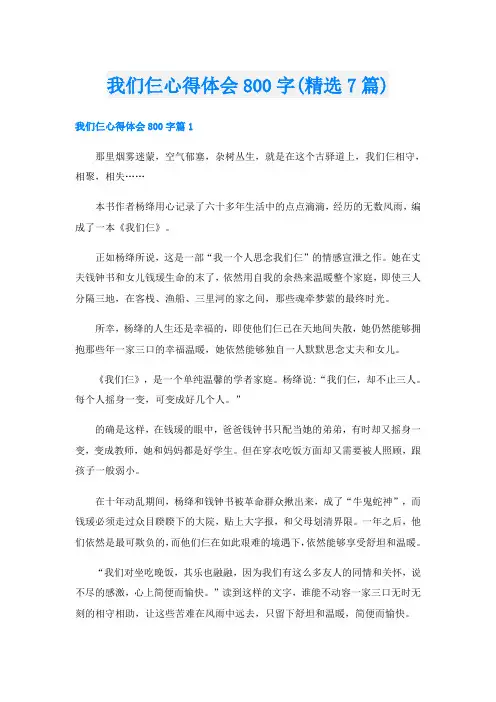 我们仨心得体会800字(精选7篇)