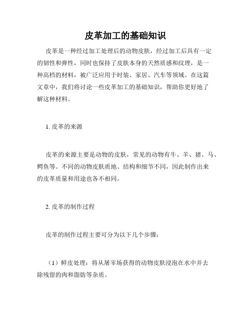 皮革加工的基础知识
