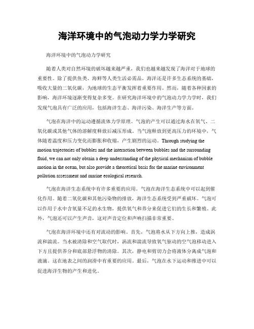 海洋环境中的气泡动力学力学研究