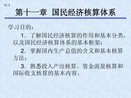 第十一章  国民经济核算体系