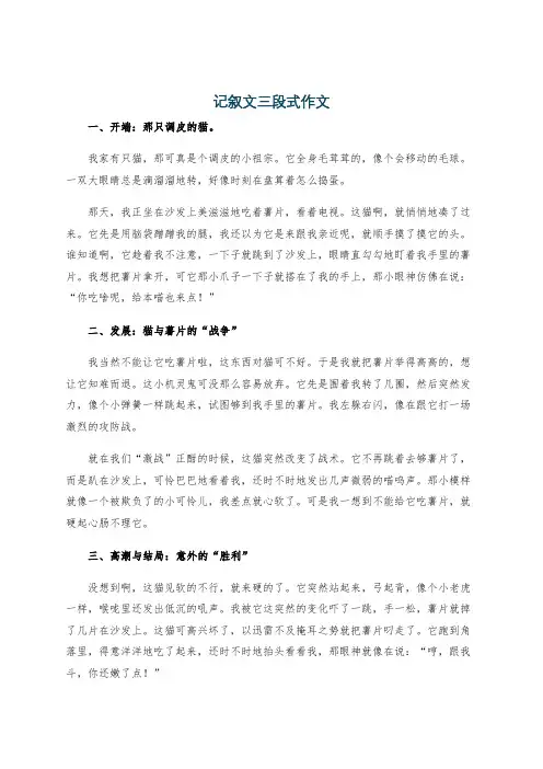 记叙文三段式作文