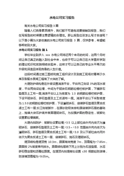 水电公司实习报告