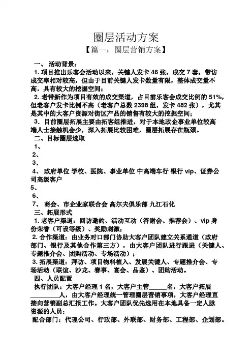 圈层活动方案