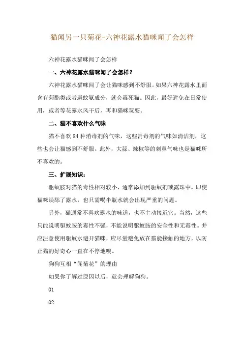 猫闻另一只菊花-六神花露水猫咪闻了会怎样