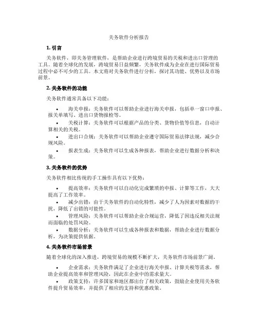 关务软件分析报告