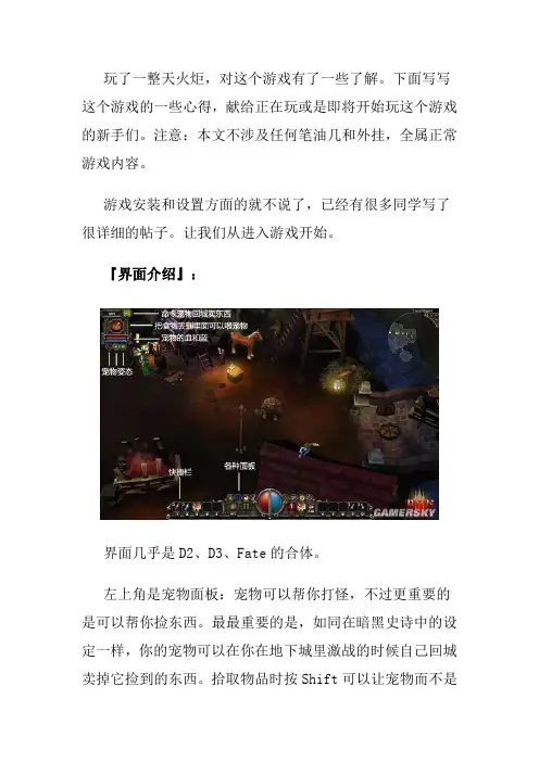 火炬之光游戏攻略秘籍