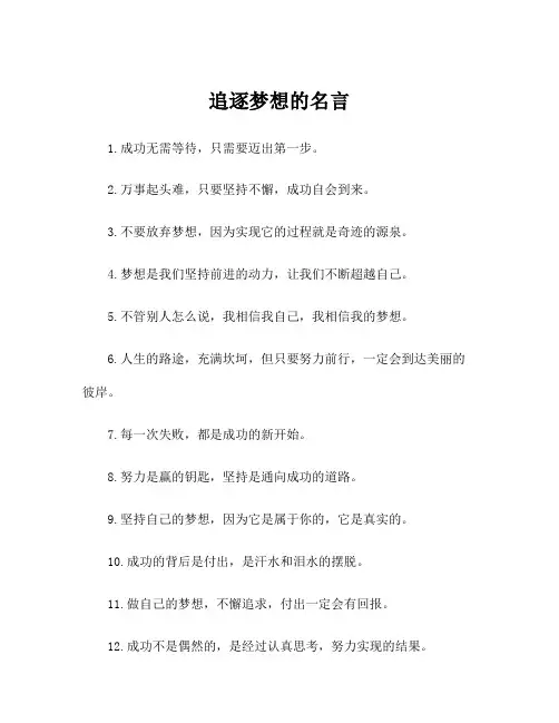 追逐梦想的名言