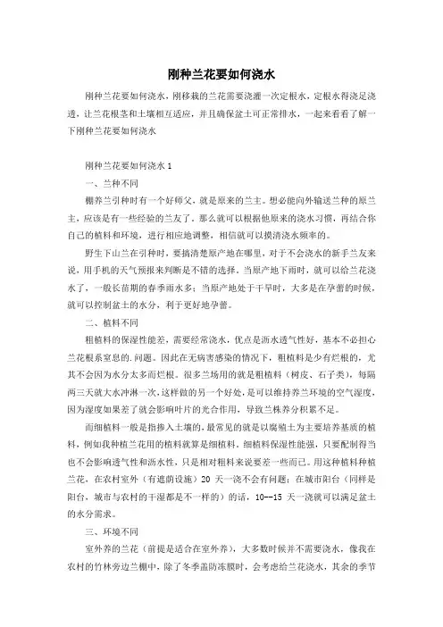 刚种兰花要如何浇水