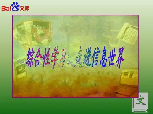 人教课标版小学五年级语文下册  综合性学习  走进信息世界   课件