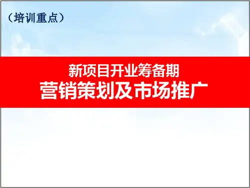 购物中心新项目开业筹备与营销推广全流程培训