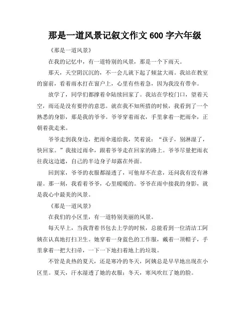 那是一道风景记叙文作文600字六年级