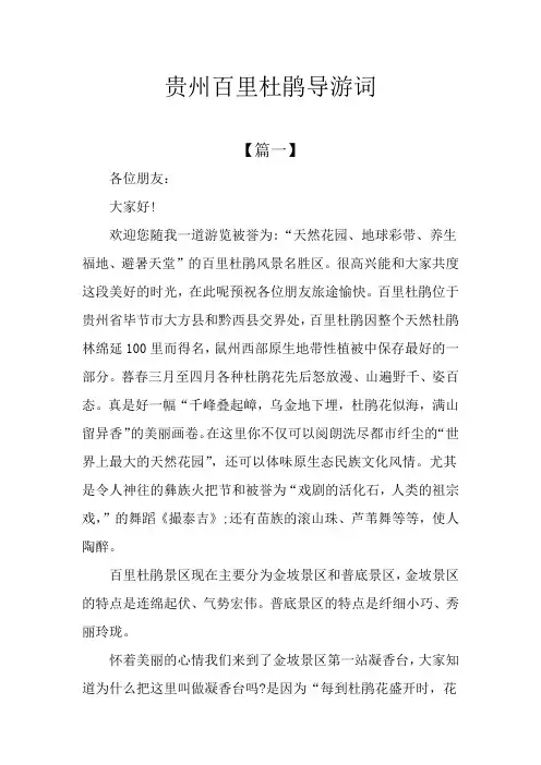 贵州百里杜鹃导游词