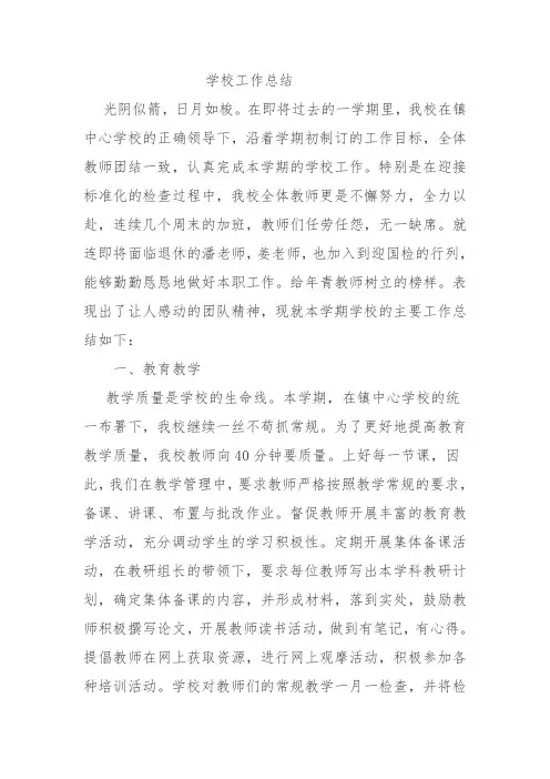 2016年中心小学工作总结