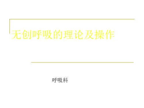 【医学课件】无创呼吸机的使用与护理PPT课件