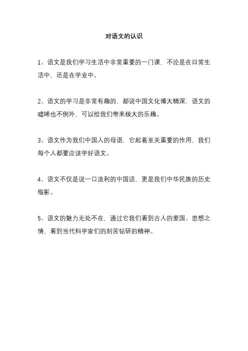 对语文的认识