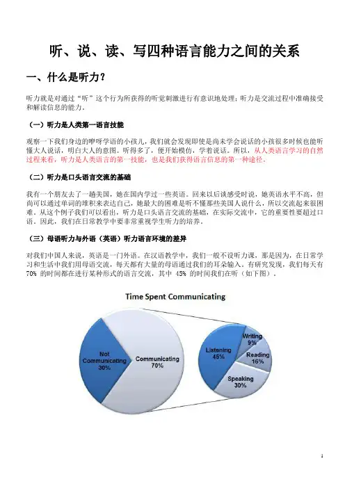 听说读写四种能力之间的关系