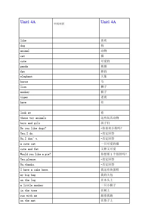 最新苏教译林版英语四年级上册单词短语默写版.doc