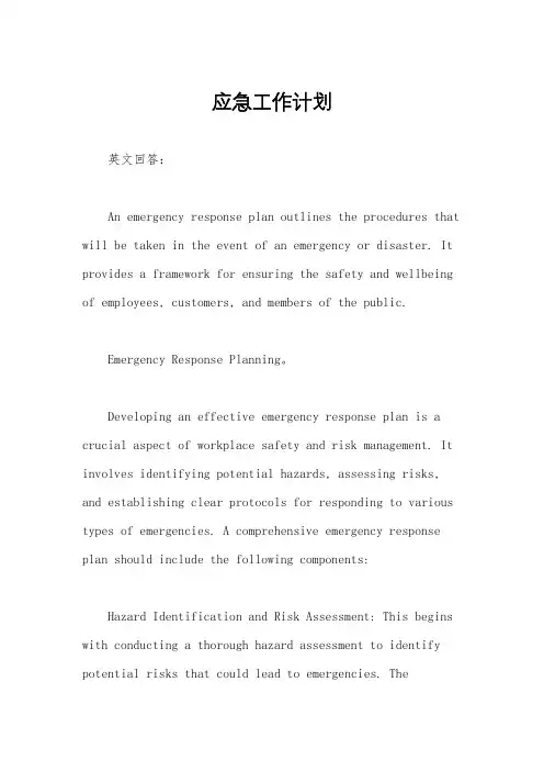 应急工作计划