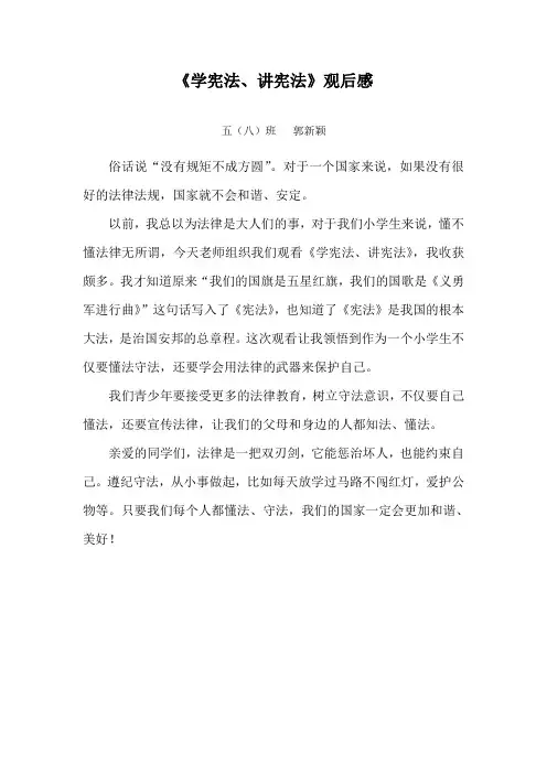 《学宪法、讲宪法》观后感
