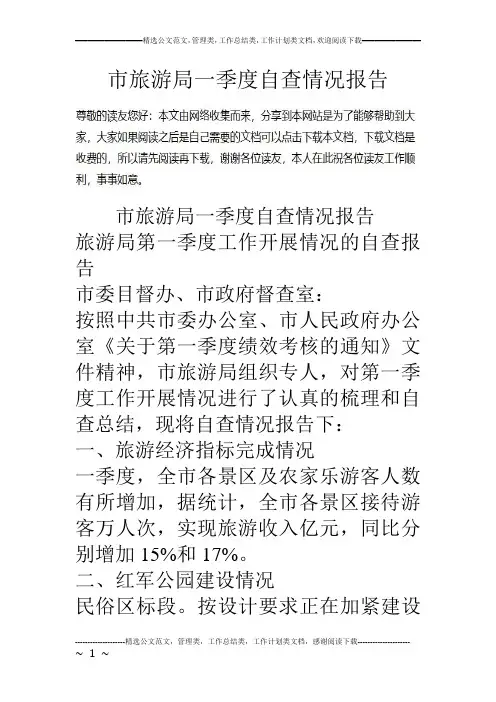 市旅游局一季度自查情况报告