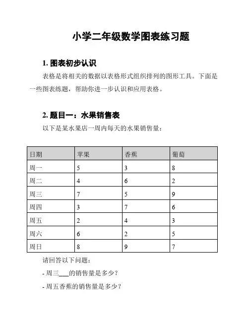 小学二年级数学图表练习题