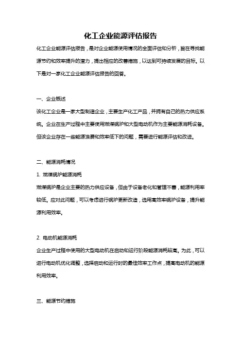 化工企业能源评估报告