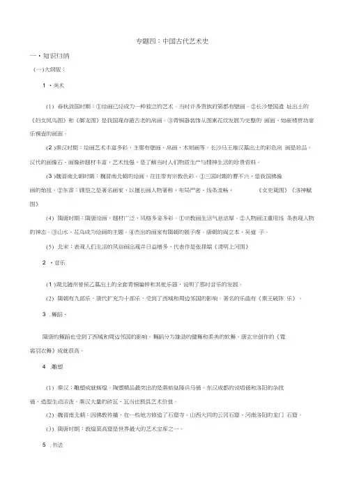 历史：中国古代文化史专题四《中国古代艺术史》1