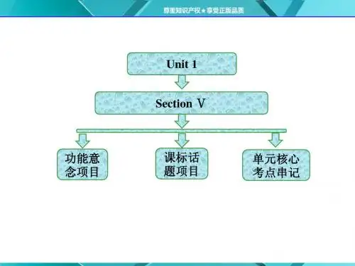 Unit 1  Section Ⅴ  功能意念项目和话题项目(自修课)