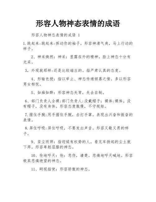 形容人物神态表情的成语