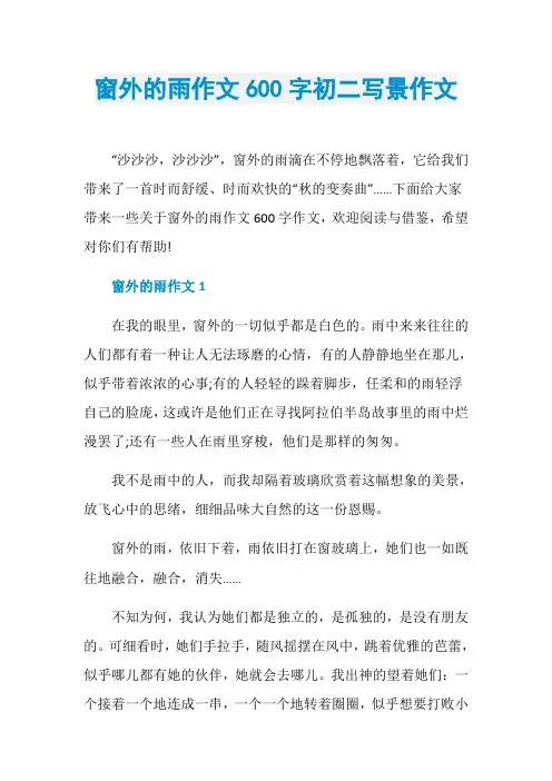 窗外的雨作文600字初二写景作文
